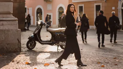 Walking Rome's Cobblestones: 20K Steps in Black Wool